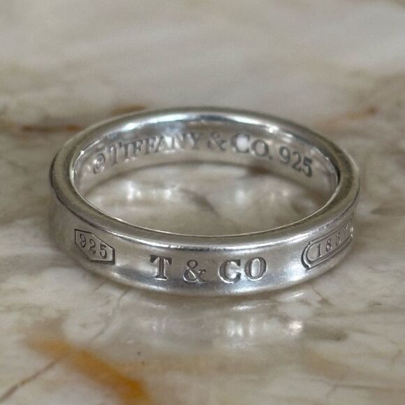 Tiffany & Co. 1837 Ring Narrow Sterling Silver Authentic - Picture 1 of 6